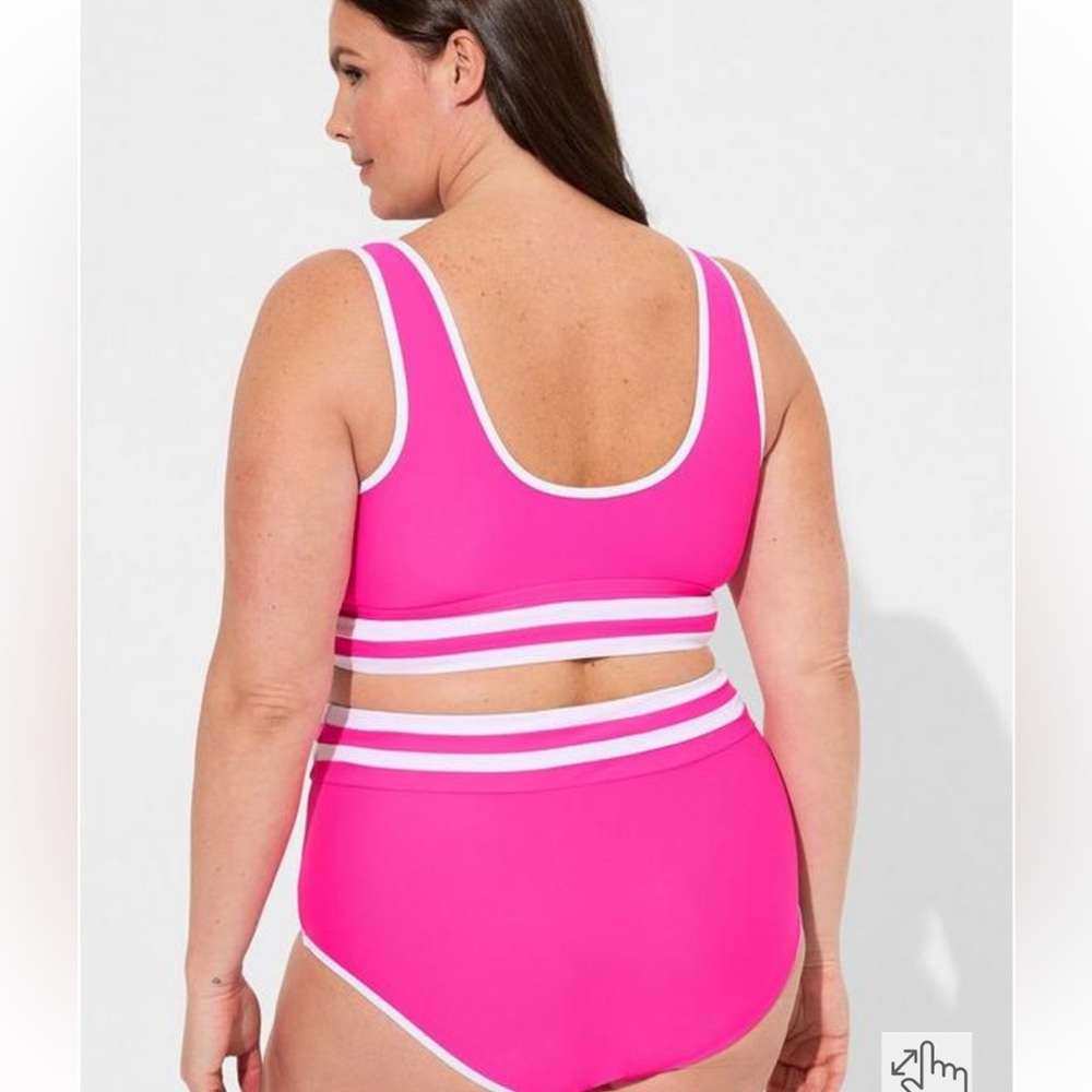 New! Set! Torrid 3 Banding Swim Bathing Suit 3X - Picture 3 of 3